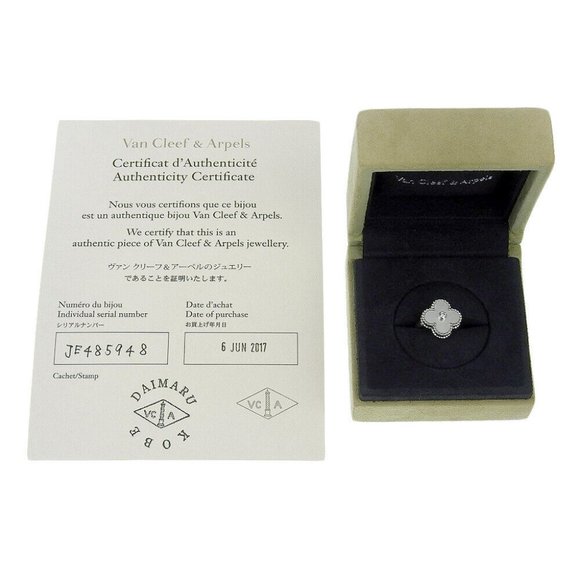 Van Cleef & Arpels Vintage alhambra Ring K18 white gold #3.5(US Size) 7.0g... - Picture 5 of 6